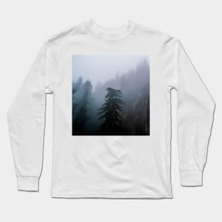 Pine Trees In A Forest Sticker Long Sleeve T-Shirt